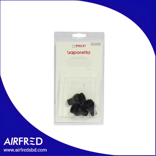 Set de cepillos redondos para vaporetto, nylon negro