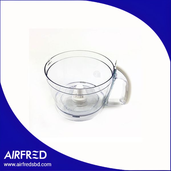 Cuenco con asa para robot de cocina, plástico translúcido/blanco