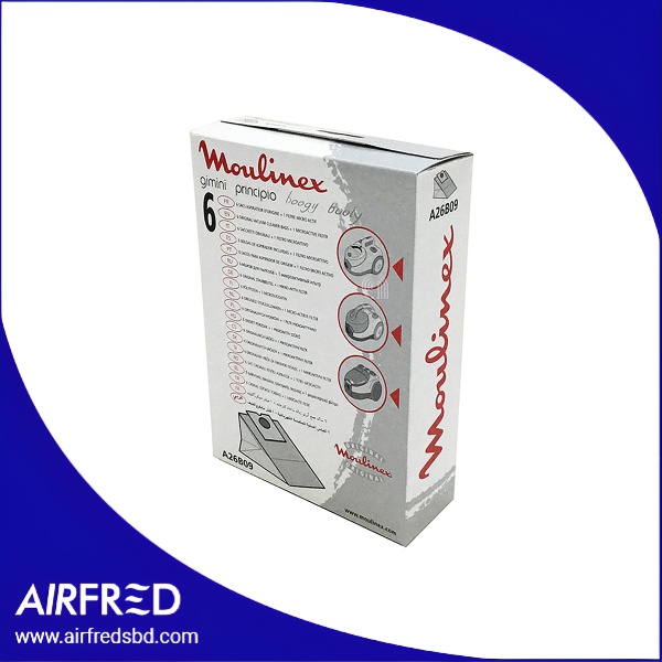 Juego de 6 bolsas originales para aspiradora Moulinex A26B09 SKU: SEBA26B09